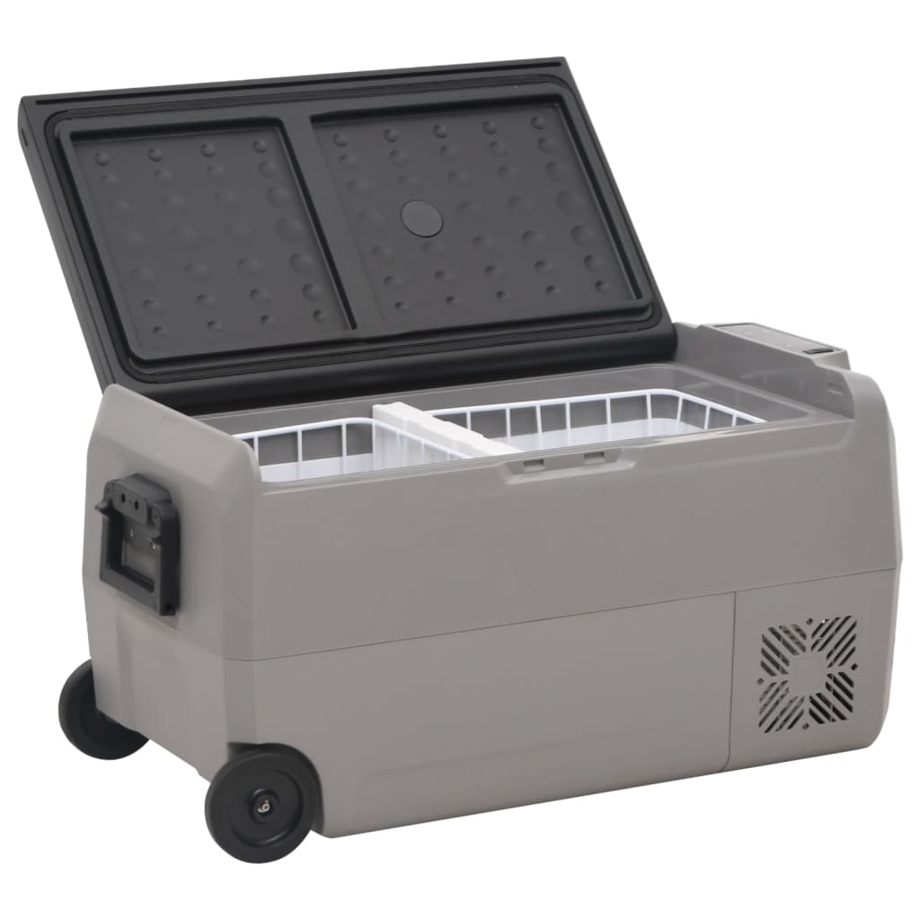Borsa Frigo con Manico e Ruote Nera e Grigia 60 L PP e PE | homemem39