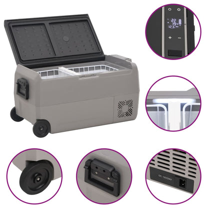 Borsa Frigo con Manico e Ruote Nera e Grigia 60 L PP e PE | homemem39