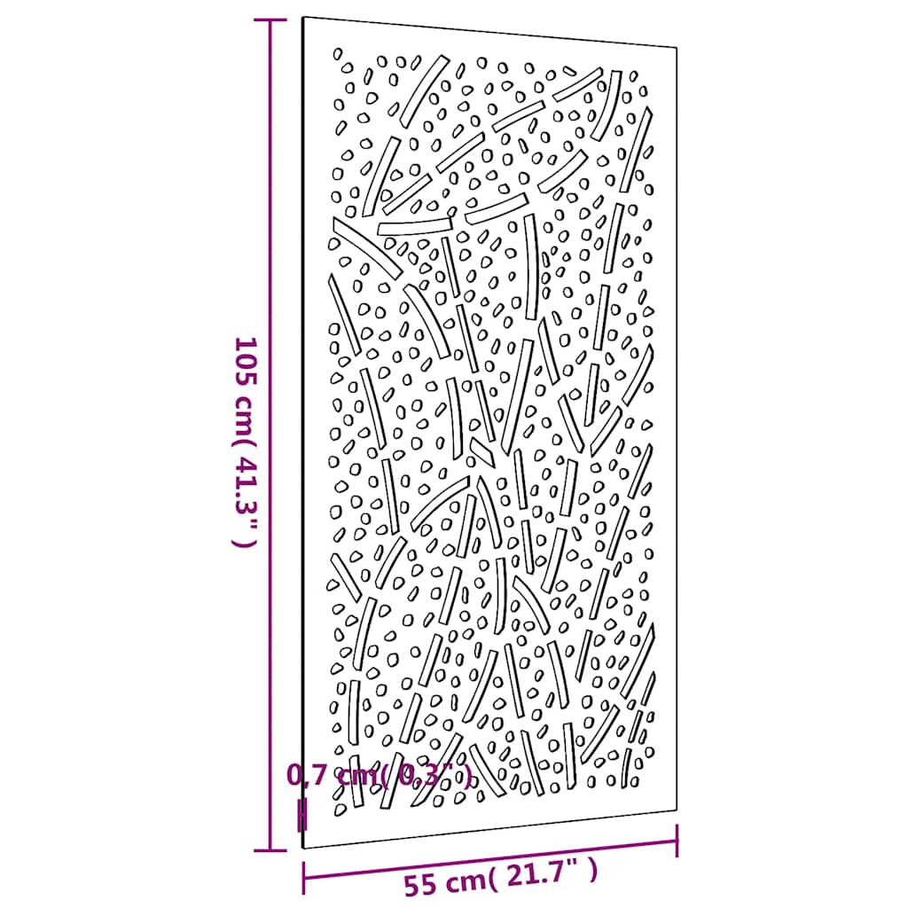 Decorazione Muro da Giardino 105x55 cm Foglia Acciaio Corten | homemem39