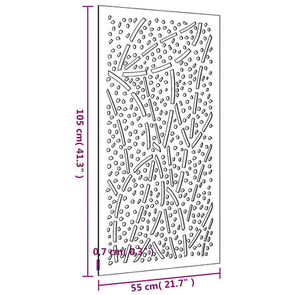 Decorazione Muro da Giardino 105x55 cm Foglia Acciaio Corten | homemem39