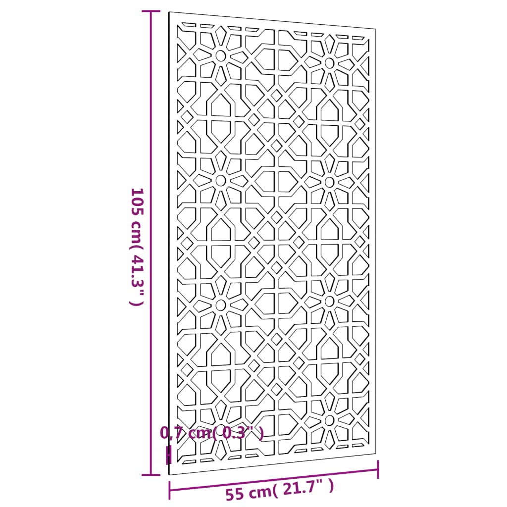 Decorazione Muro da Giardino 105x55 cm Moresco Acciaio Corten - homemem39