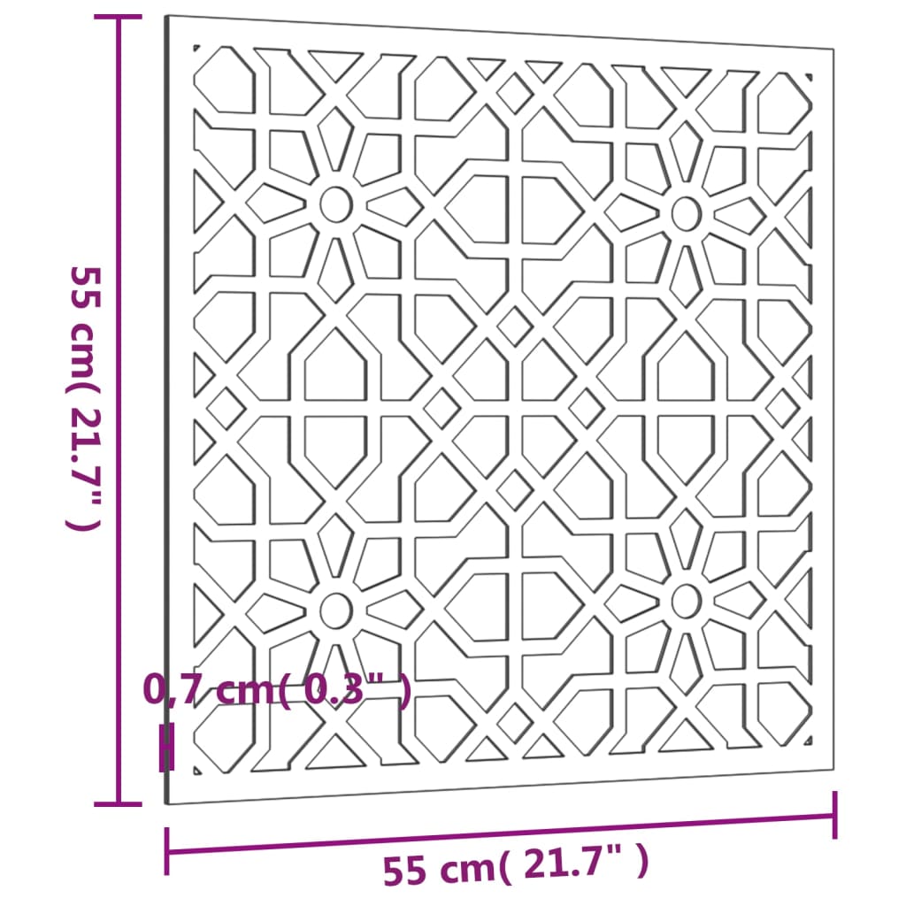 Decorazione Muro da Giardino 55x55 cm Moresco Acciaio Corten - homemem39