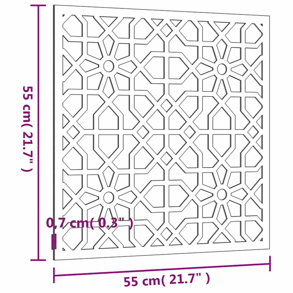Decorazione Muro da Giardino 55x55 cm Moresco Acciaio Corten | homemem39