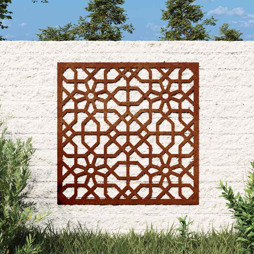 Decorazione Muro da Giardino 55x55 cm Moresco Acciaio Corten | homemem39