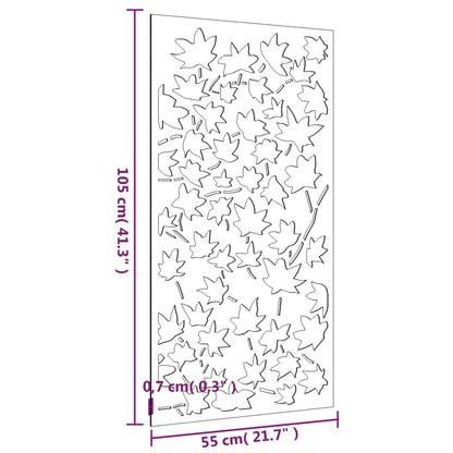 Decorazione Muro Giardino 105x55 cm Foglia Acero Acciaio Corten - homemem39