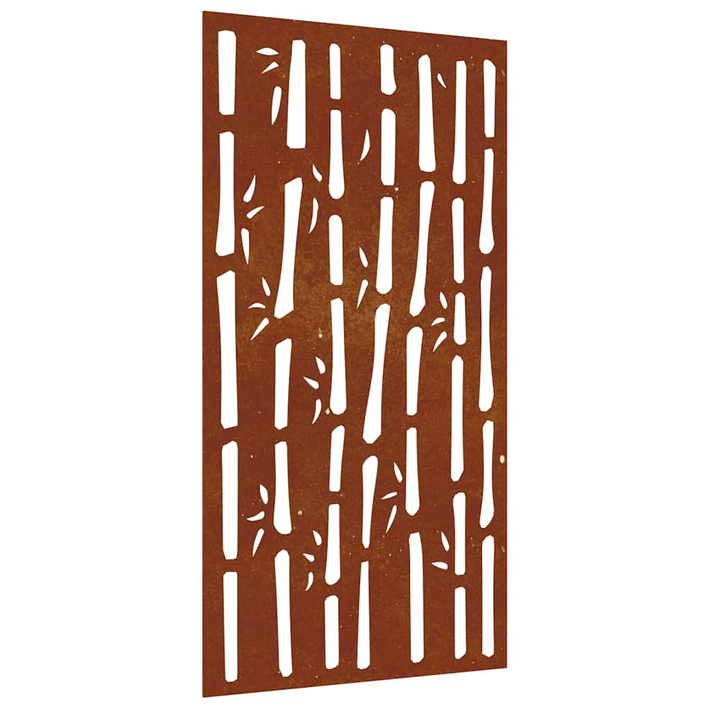 Decorazione Muro da Giardino 105x55 cm Bambù in Acciaio Corten | homemem39