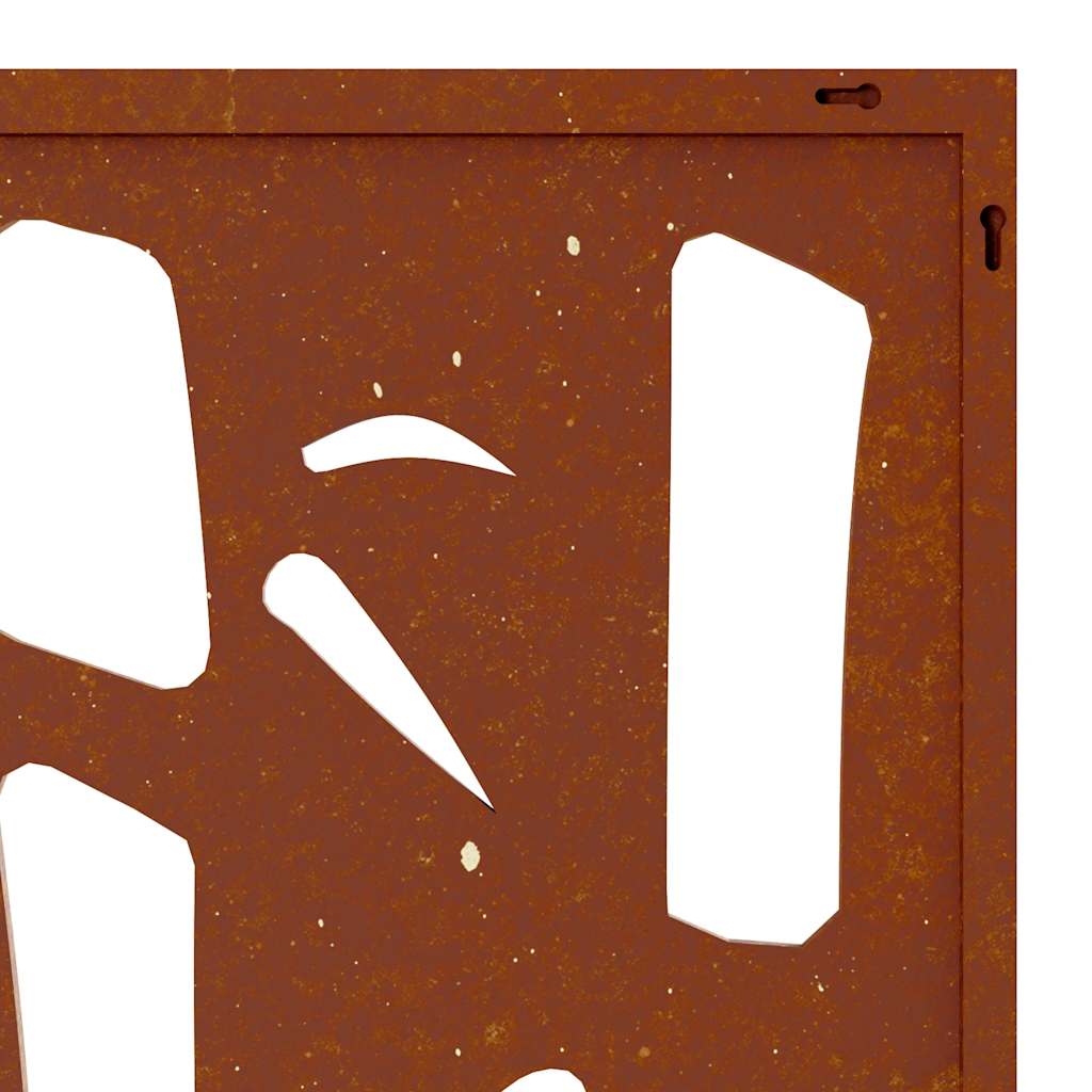 Decorazione Muro da Giardino 105x55 cm Bambù in Acciaio Corten | homemem39