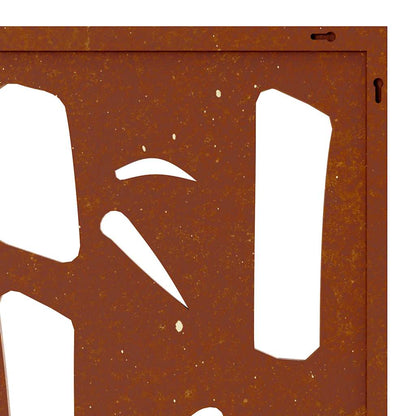 Decorazione Muro da Giardino 105x55 cm Bambù in Acciaio Corten | homemem39
