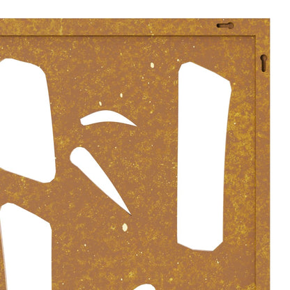 Decorazione Muro da Giardino 55x55 cm Bambù in Acciaio Corten - homemem39