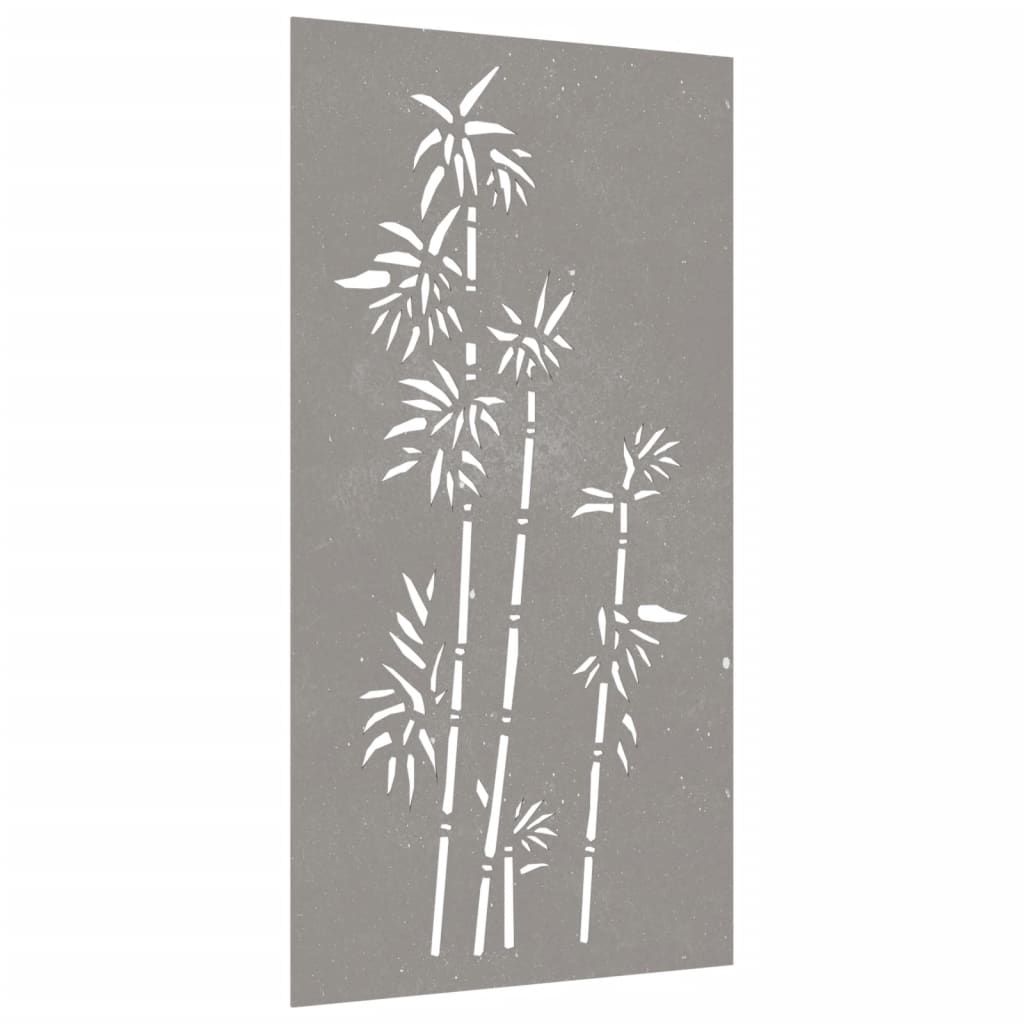 Decorazione Muro da Giardino 105x55 cm Bambù in Acciaio Corten - homemem39