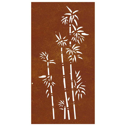 Decorazione Muro da Giardino 105x55 cm Bambù in Acciaio Corten | homemem39