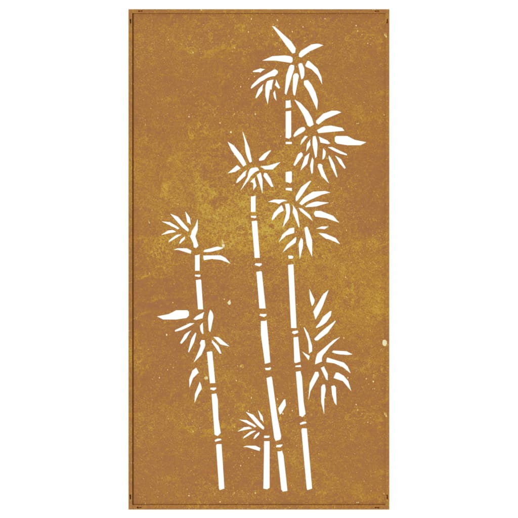 Decorazione Muro da Giardino 105x55 cm Bambù in Acciaio Corten - homemem39