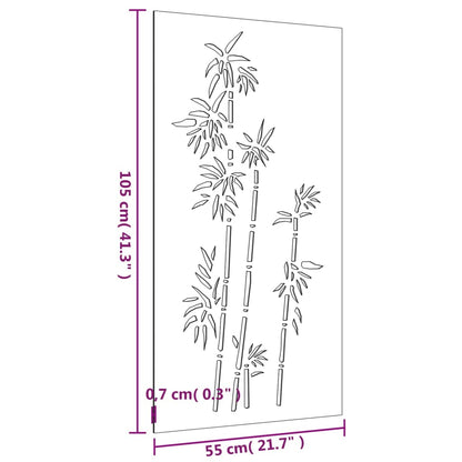 Decorazione Muro da Giardino 105x55 cm Bambù in Acciaio Corten - homemem39