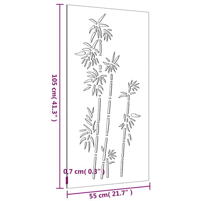 Decorazione Muro da Giardino 105x55 cm Bambù in Acciaio Corten | homemem39