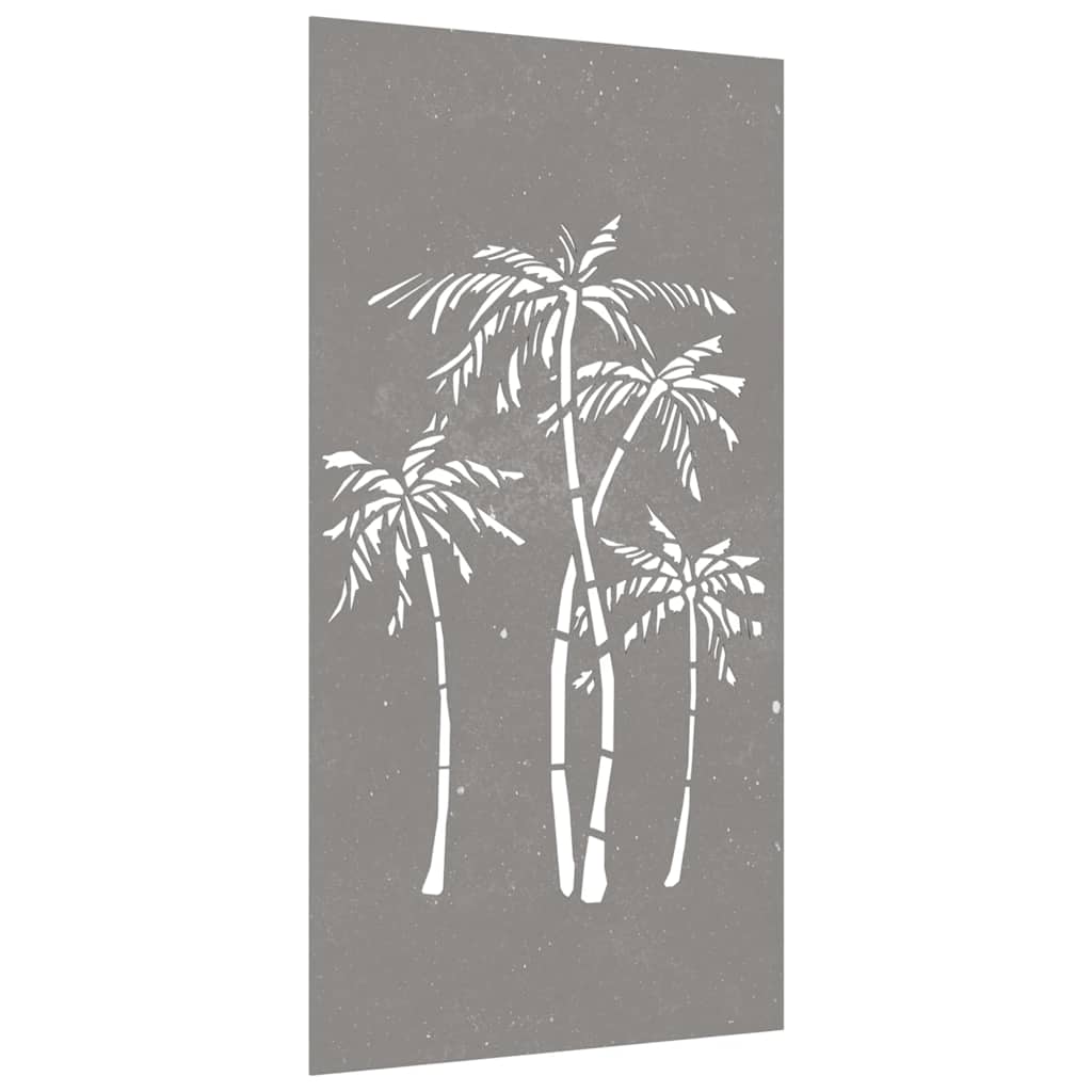 Decorazione Muro da Giardino 105x55 cm Palma in Acciaio Corten | homemem39