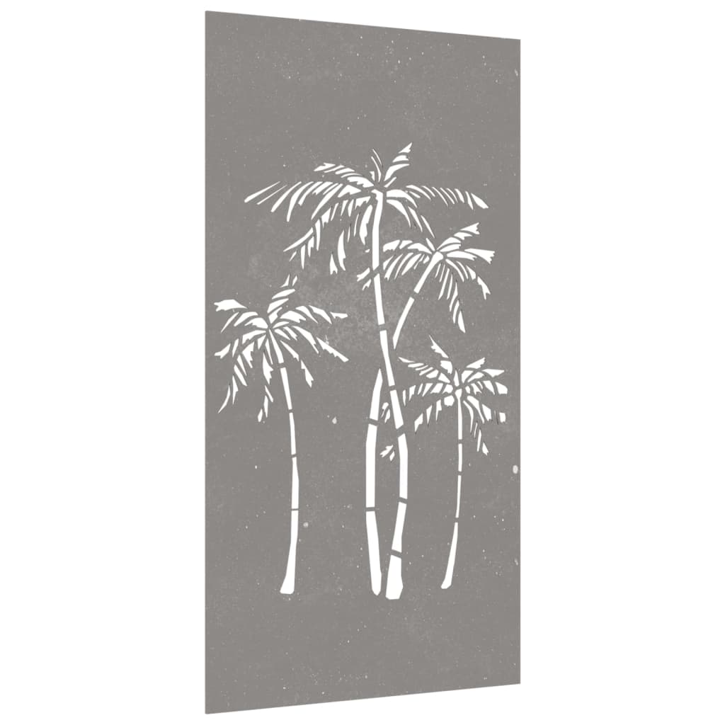 Decorazione Muro da Giardino 105x55 cm Palma in Acciaio Corten - homemem39