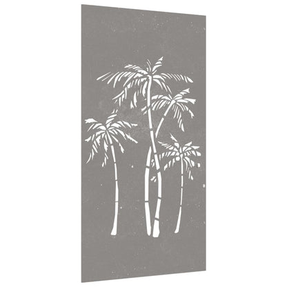 Decorazione Muro da Giardino 105x55 cm Palma in Acciaio Corten - homemem39