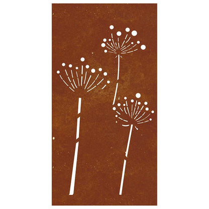 Decorazione Muro da Giardino 105x55 cm Fiore in Acciaio Corten | homemem39