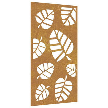 Decorazione Muro da Giardino 105x55 cm Foglia Acciaio Corten - homemem39