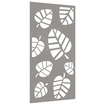 Decorazione Muro da Giardino 105x55 cm Foglia Acciaio Corten - homemem39