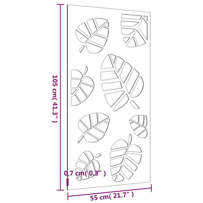 Decorazione Muro da Giardino 105x55 cm Foglia Acciaio Corten | homemem39