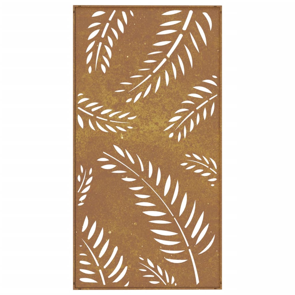 Decorazione Muro da Giardino 105x55 cm Foglia Acciaio Corten - homemem39