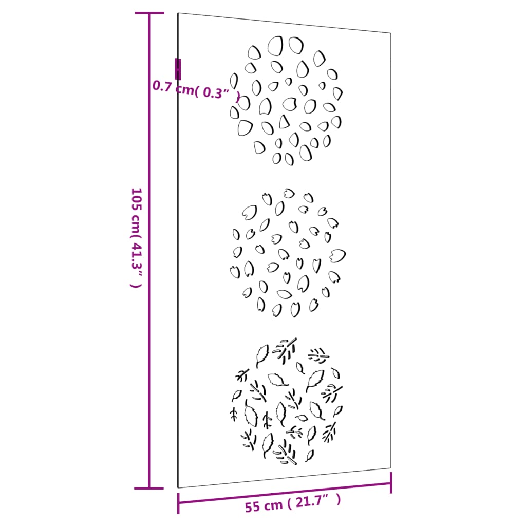 Decorazione Muro da Giardino 105x55 cm Foglia Acciaio Corten - homemem39