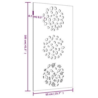 Decorazione Muro da Giardino 105x55 cm Foglia Acciaio Corten - homemem39