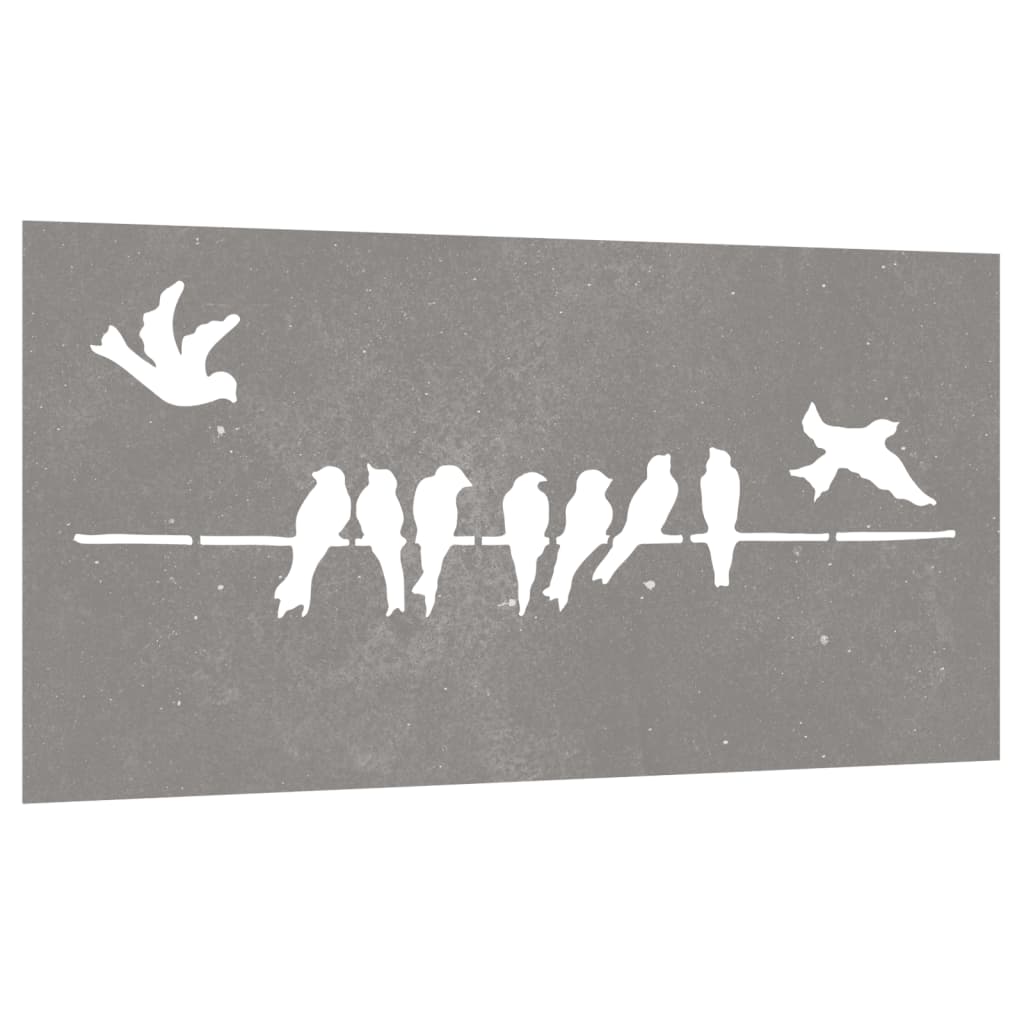 Decorazione Muro da Giardino 105x55 cm Uccello Acciaio Corten - homemem39