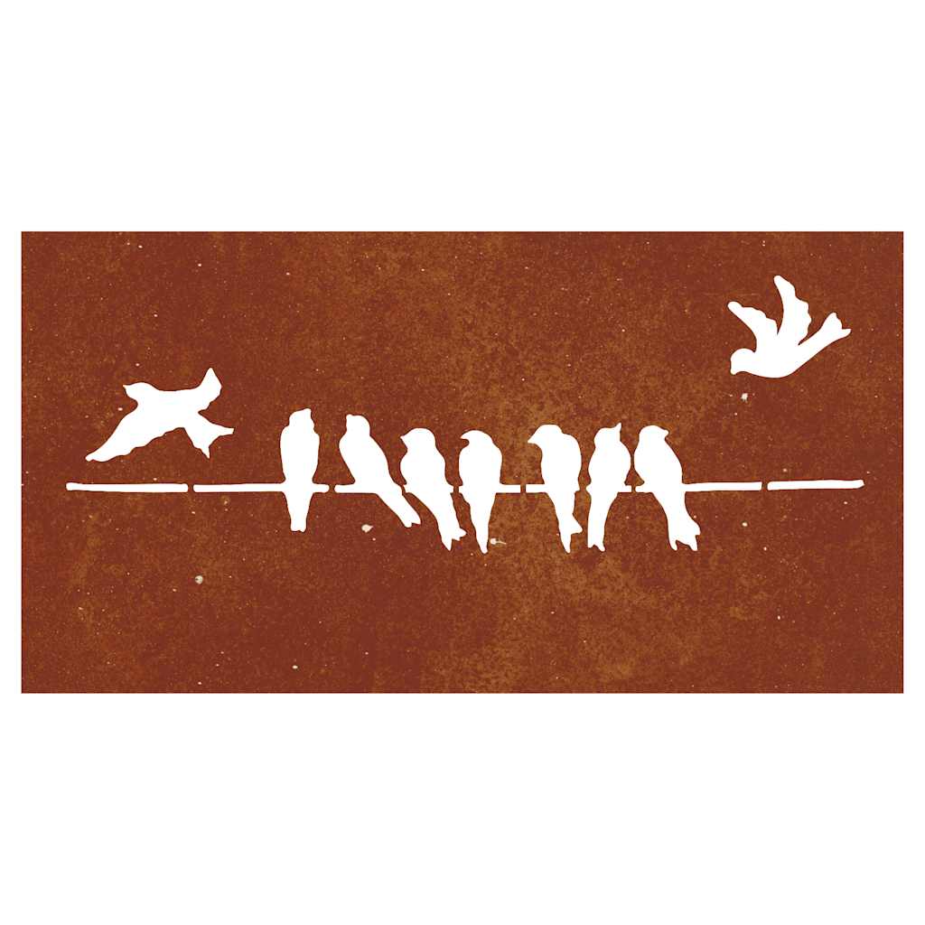 Decorazione Muro da Giardino 105x55 cm Uccello Acciaio Corten | homemem39