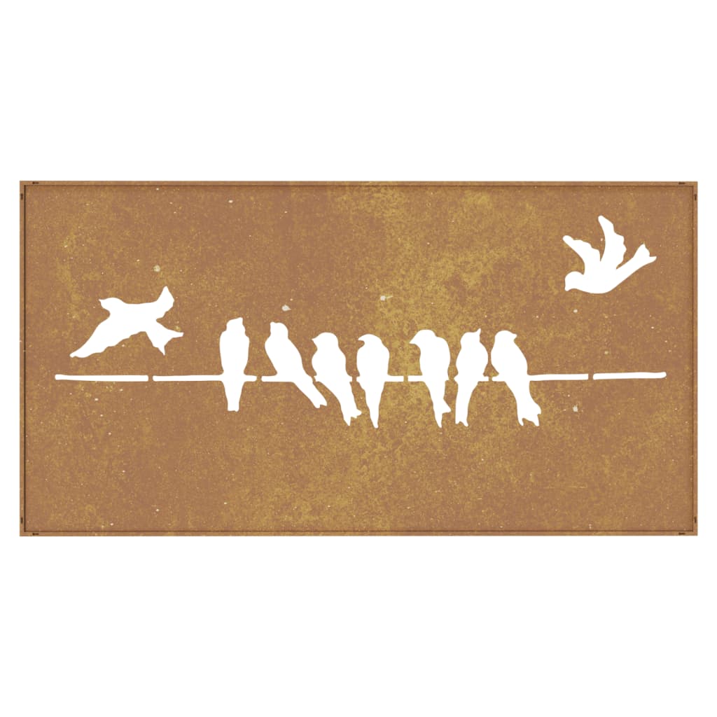 Decorazione Muro da Giardino 105x55 cm Uccello Acciaio Corten - homemem39
