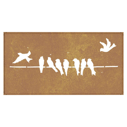 Decorazione Muro da Giardino 105x55 cm Uccello Acciaio Corten - homemem39