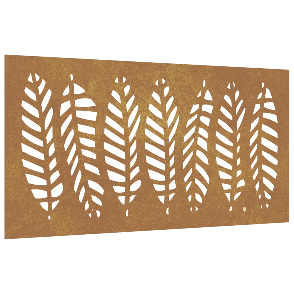Decorazione Muro da Giardino 105x55 cm Foglia Acciaio Corten - homemem39