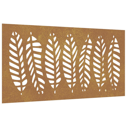Decorazione Muro da Giardino 105x55 cm Foglia Acciaio Corten - homemem39