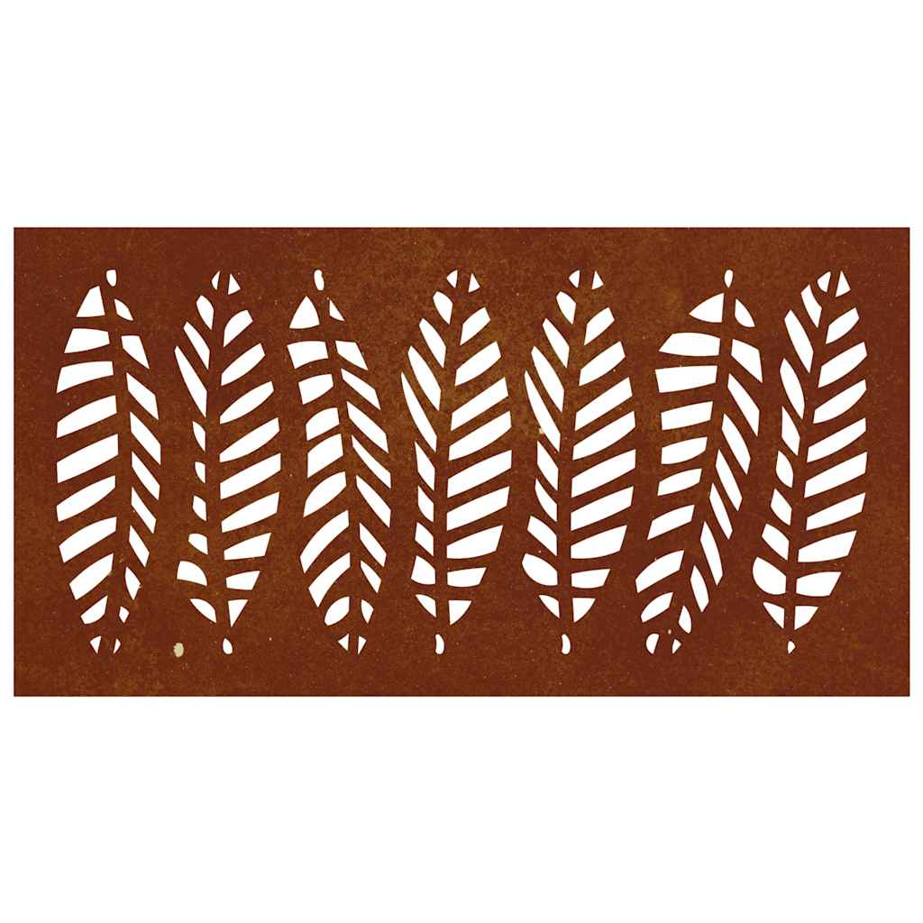 Decorazione Muro da Giardino 105x55 cm Foglia Acciaio Corten | homemem39
