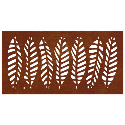 Decorazione Muro da Giardino 105x55 cm Foglia Acciaio Corten | homemem39