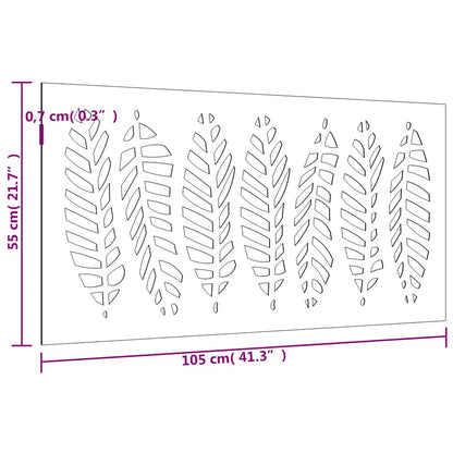 Decorazione Muro da Giardino 105x55 cm Foglia Acciaio Corten | homemem39