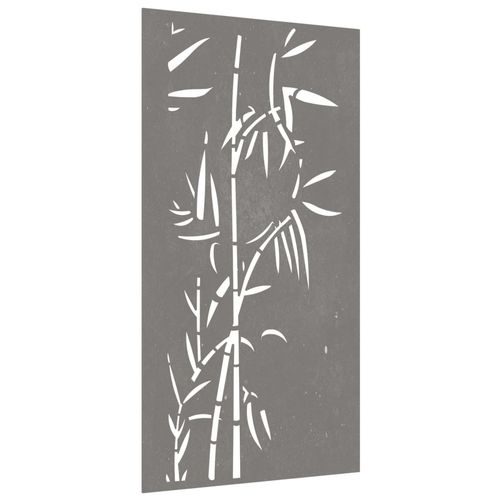 Decorazione Muro da Giardino 105x55 cm Bambù in Acciaio Corten - homemem39