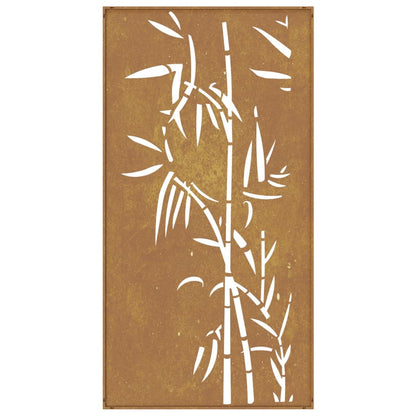 Decorazione Muro da Giardino 105x55 cm Bambù in Acciaio Corten - homemem39