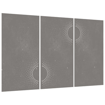 Decorazioni Muro da Giardino 3 pz 105x55 cm Sole Acciaio Corten - homemem39