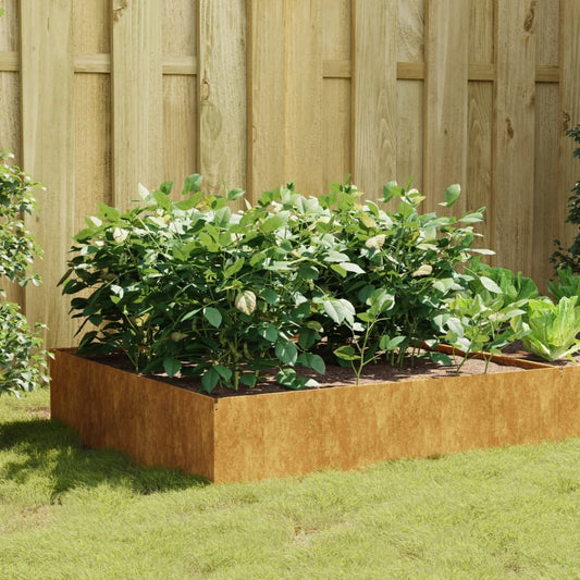 Fioriera Rialzata da Giardino 100x100x41 cm in Acciaio Corten - homemem39