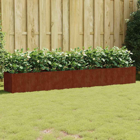 Fioriera Rialzata da Giardino 280x40x40 cm in Acciaio Corten