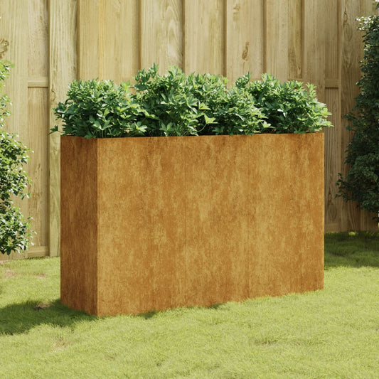 Fioriera Rialzata da Giardino 120x40x80 cm in Acciaio Corten - homemem39