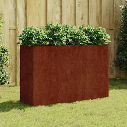 Fioriera Rialzata da Giardino 120x40x80 cm in Acciaio Corten
