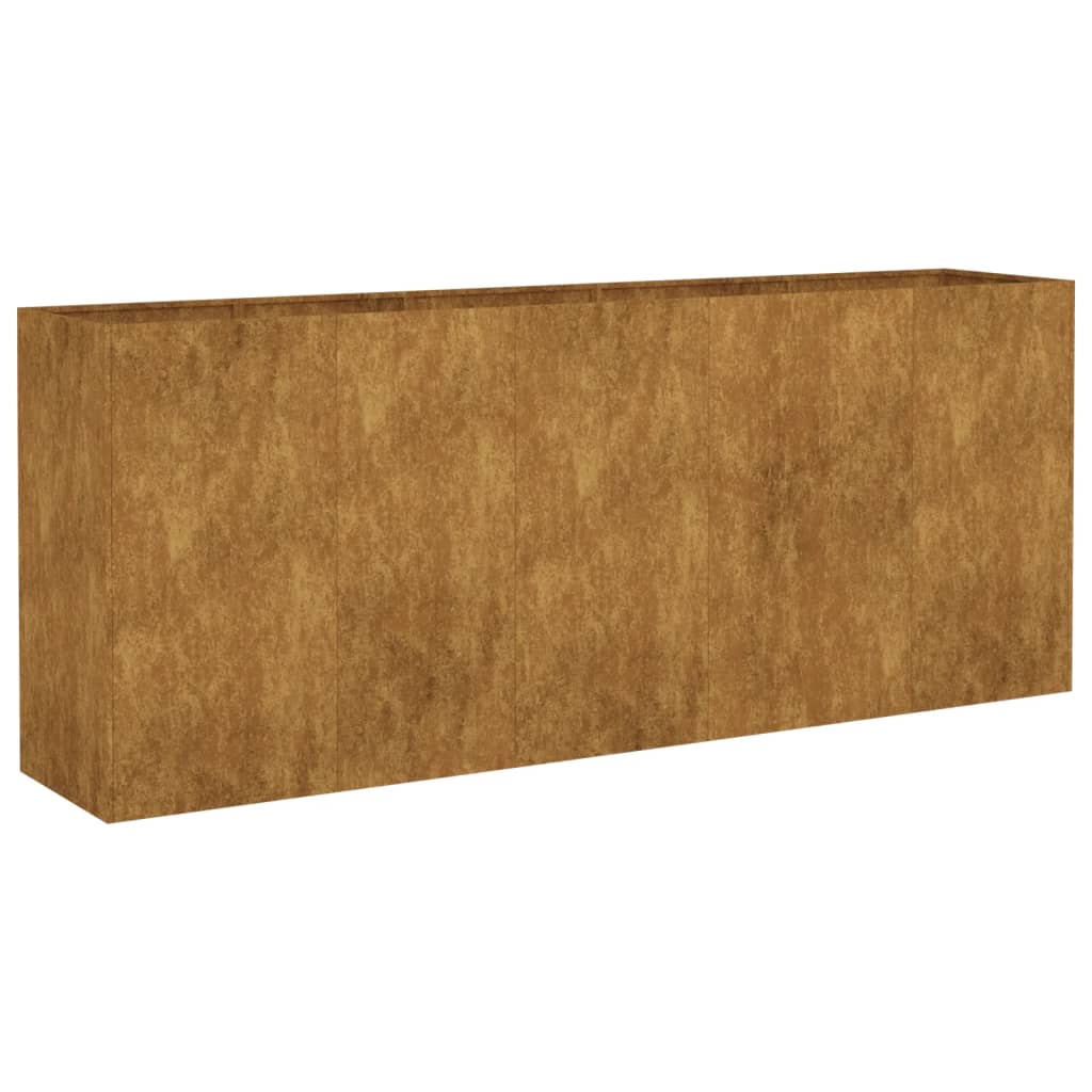 Fioriera Rialzata da Giardino 200x40x80 cm in Acciaio Corten - homemem39