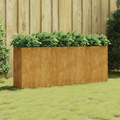 Fioriera Rialzata da Giardino 200x40x80 cm in Acciaio Corten - homemem39