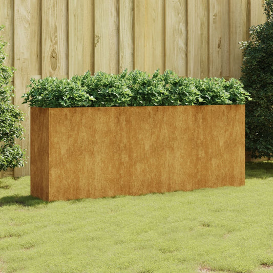 Fioriera Rialzata da Giardino 200x40x80 cm in Acciaio Corten - homemem39