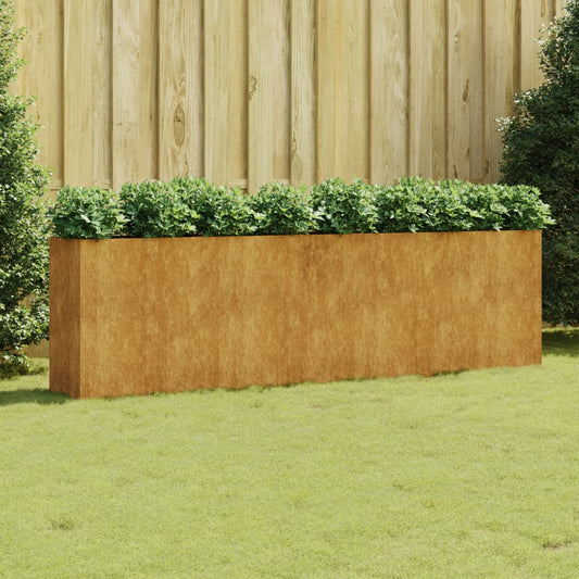 Fioriera Rialzata da Giardino 280x40x80 cm in Acciaio Corten - homemem39