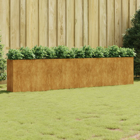Fioriera Rialzata da Giardino 360x40x80 cm in Acciaio Corten - homemem39