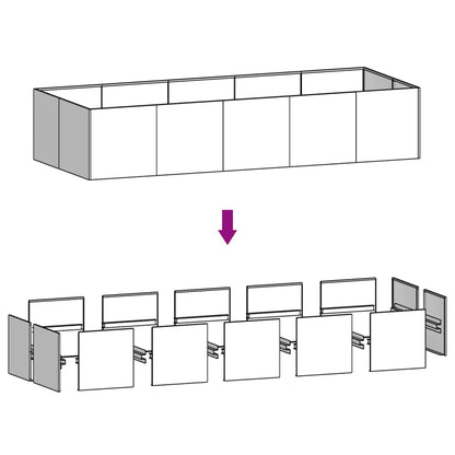 Fioriera Rialzata da Giardino 200x80x40 cm in Acciaio Corten - homemem39